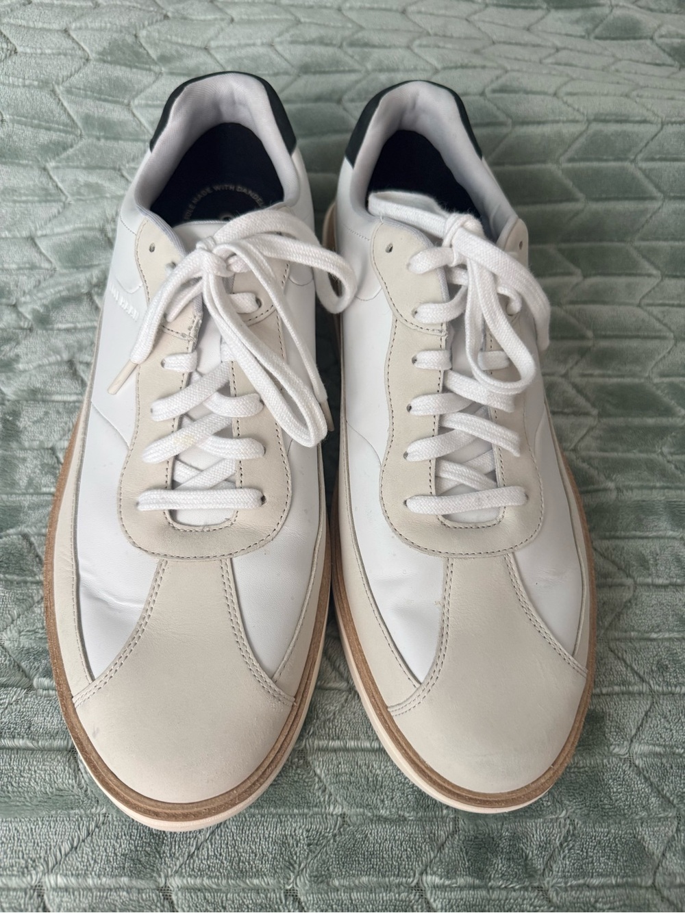 Cole Haan White and Cream Leather Sneakers